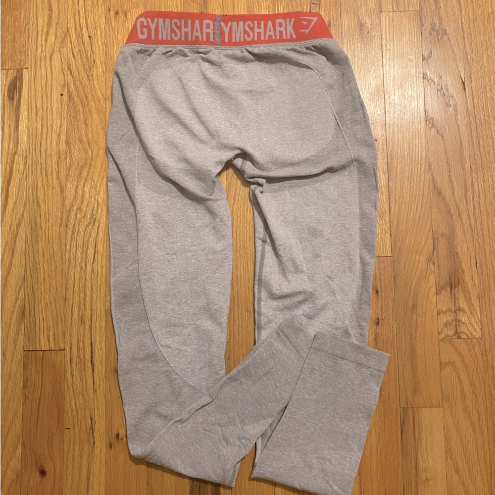 GYMSHARK FLEX LEGGINGS GRAY PINK WAISTBAND SIZE MEDIUM